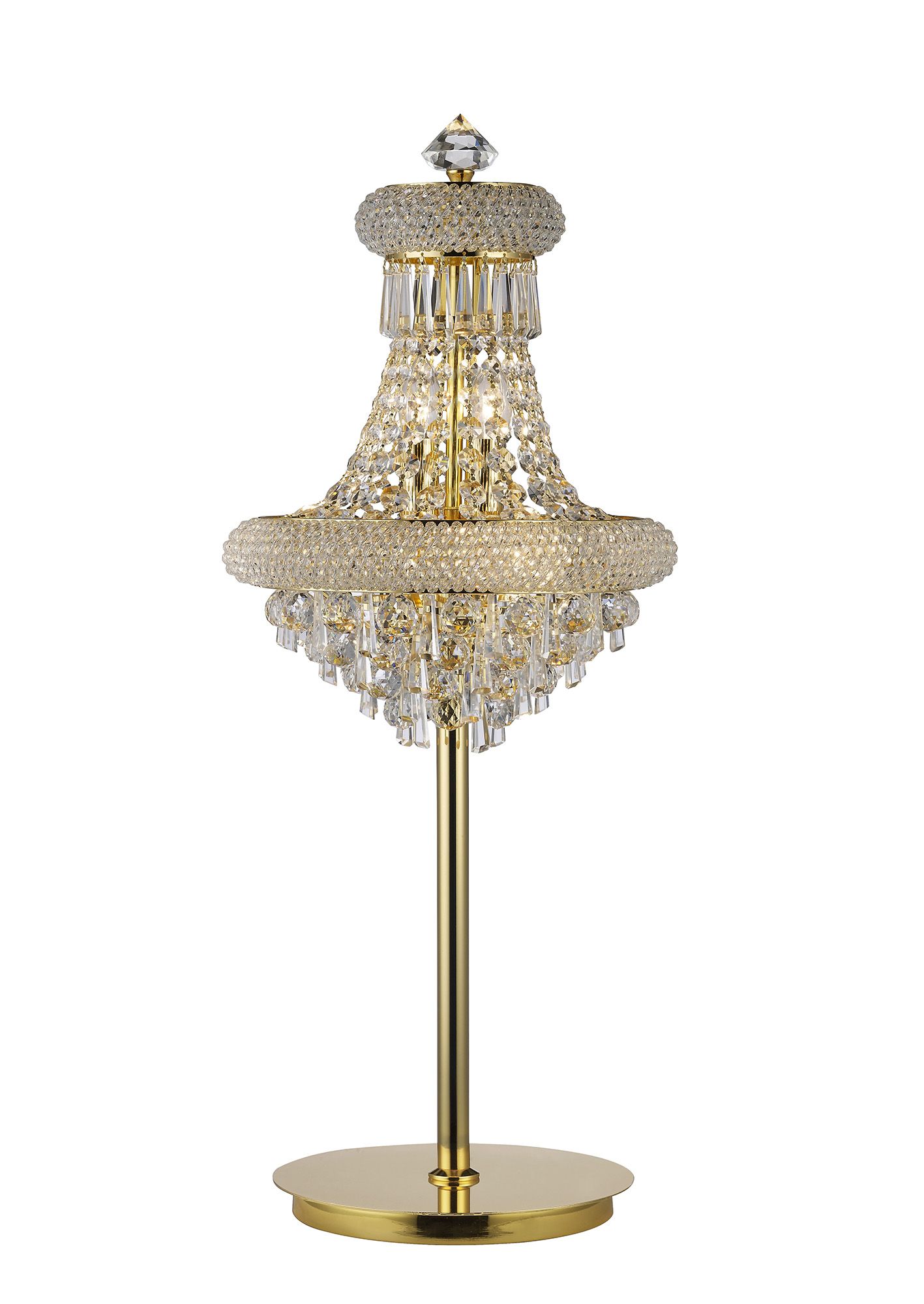 Alexandra Crystal Table Lamp 5 Light E14 Gold, NOT LED/CFL Compatible