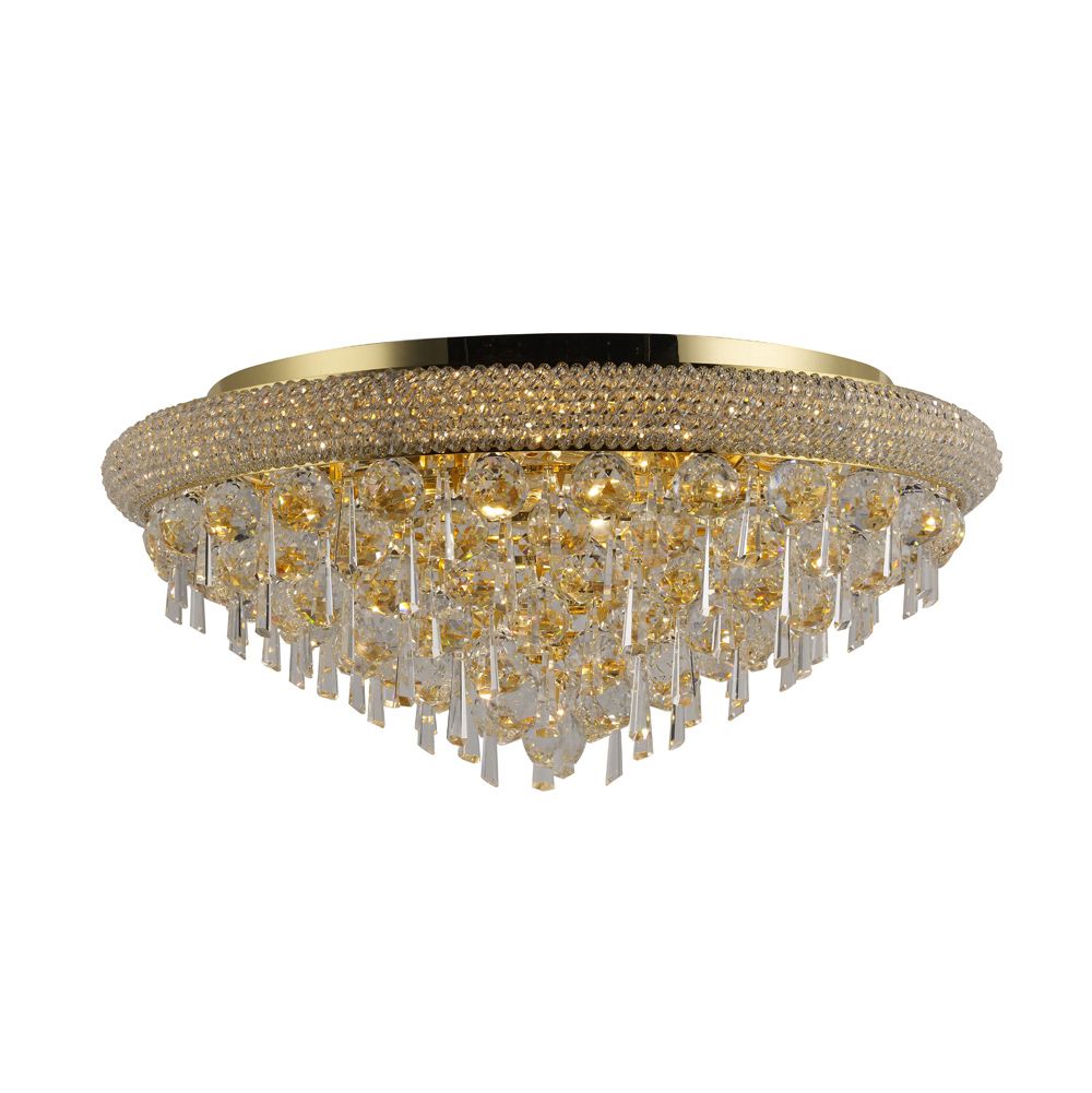 Alexandra 60cm Ceiling 9 Light E14 Gold/Crystal