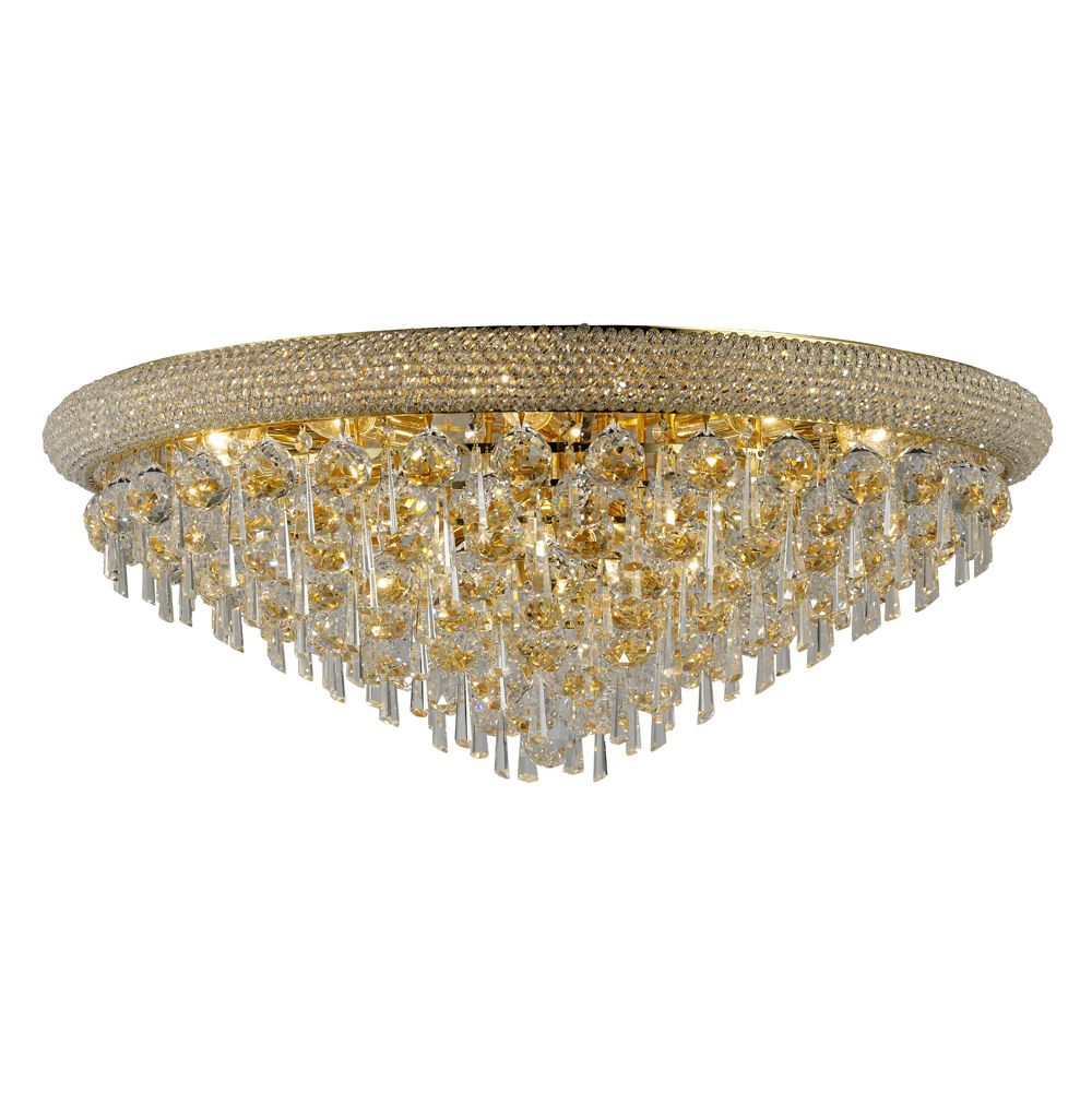 Alexandra 77cm Ceiling 16 Light E14 Gold/Crystal Item Weight: 26.6kg