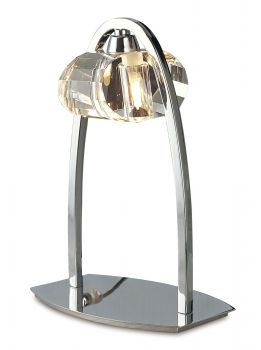 Alfa Large Crystal Table Lamp 1 Light G9, Polished Chrome
