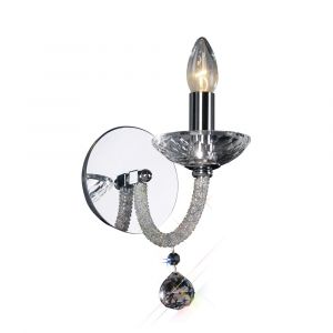 Amora Wall Lamp Switched 1 Light E14 Polished Chrome/Crystal