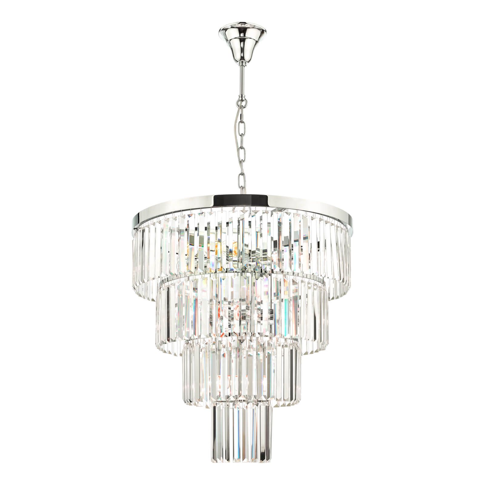 Jersey 8 Light Adjustable E27 Pendant Polished Chrome with Crystal