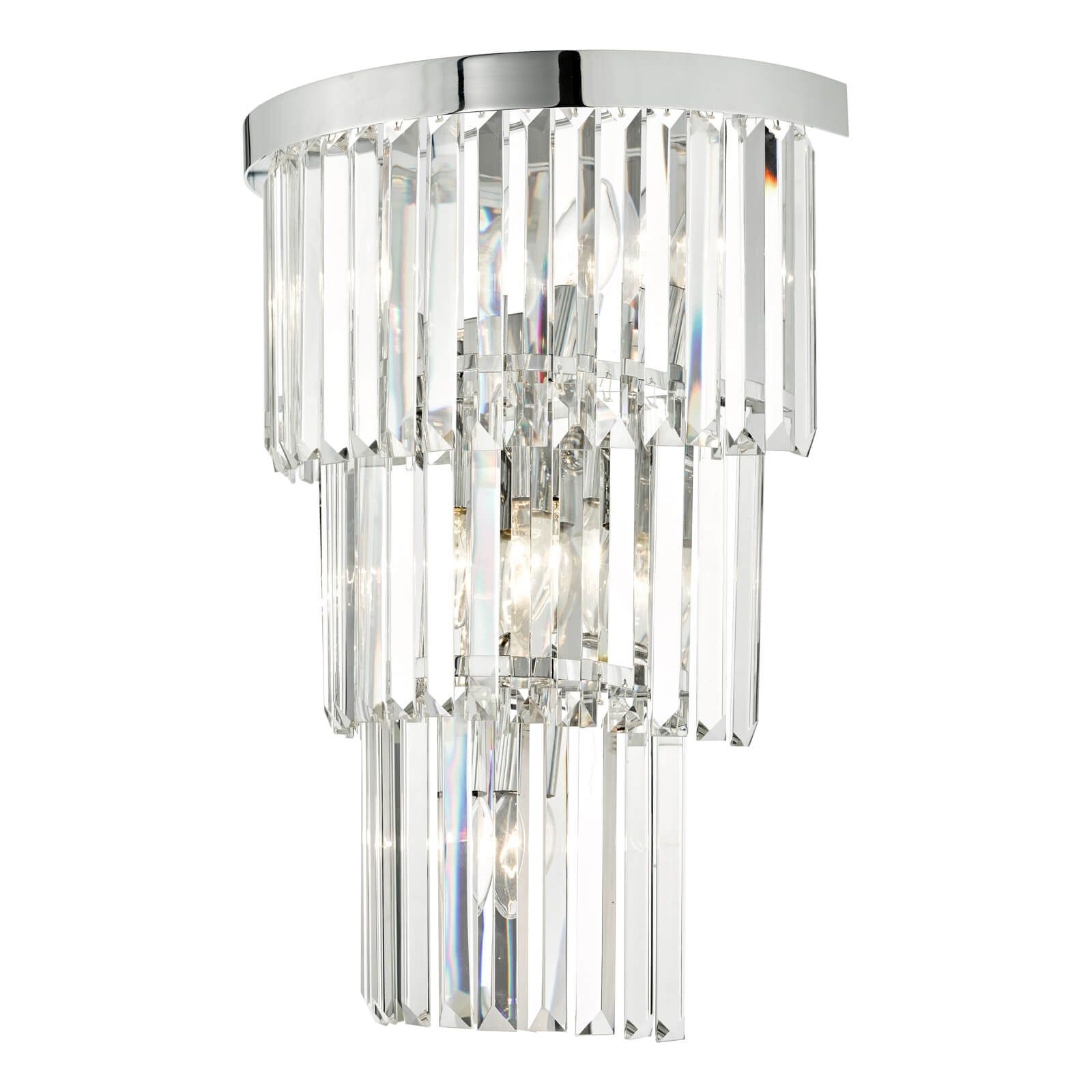 Jersey 6 Light E14 Wall Light Polished Chrome with Crystal