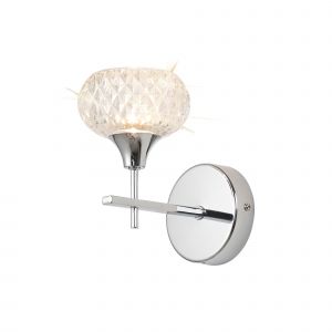 Aria Wall Light, 1 Light G9, IP44, Polished Chrome/Clear Glass