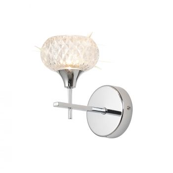 Aria Wall Light, 1 Light G9, IP44, Polished Chrome/Clear Glass