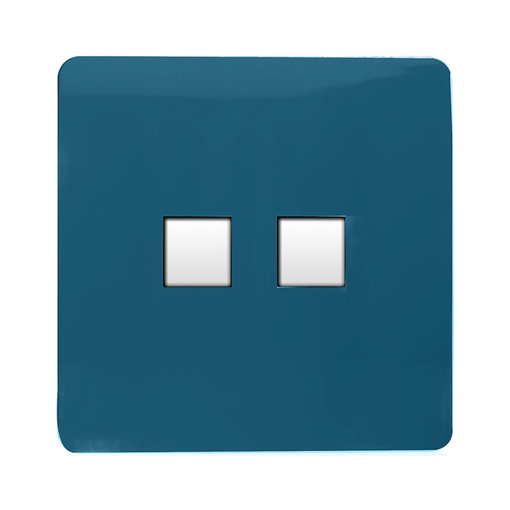 Trendi, Artistic Modern RJ11 Telephone & PC Ethernet Midnight Blue Finish, BRITISH MADE, (35mm Back Box Required), 10yrs Warranty