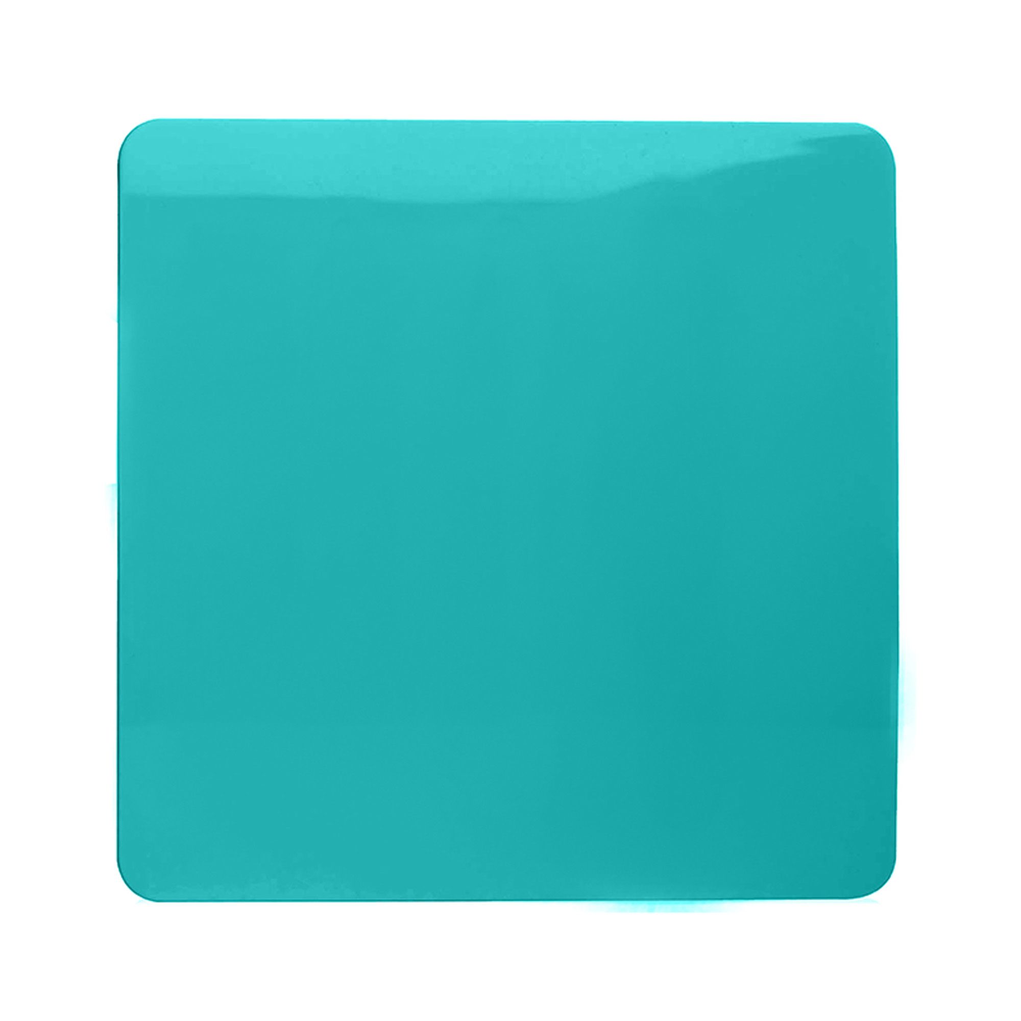 Bright Teal Screwless 1 Gang Blanking Plate, (25mm Back Box Req.), 10yrs Warranty
