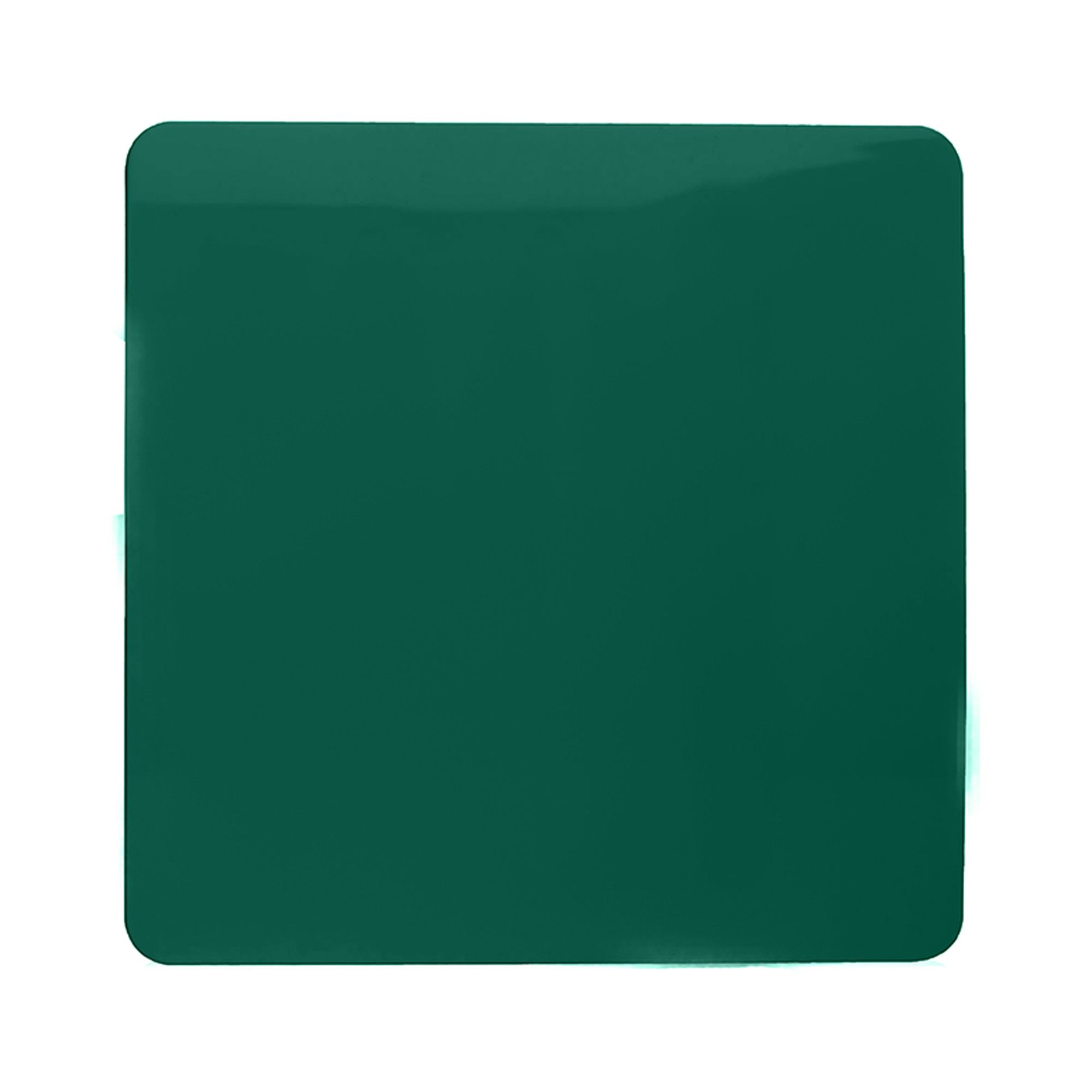 Dark Green Screwless 1 Gang Blanking Plate, (25mm Back Box Req.), 10yrs Warranty