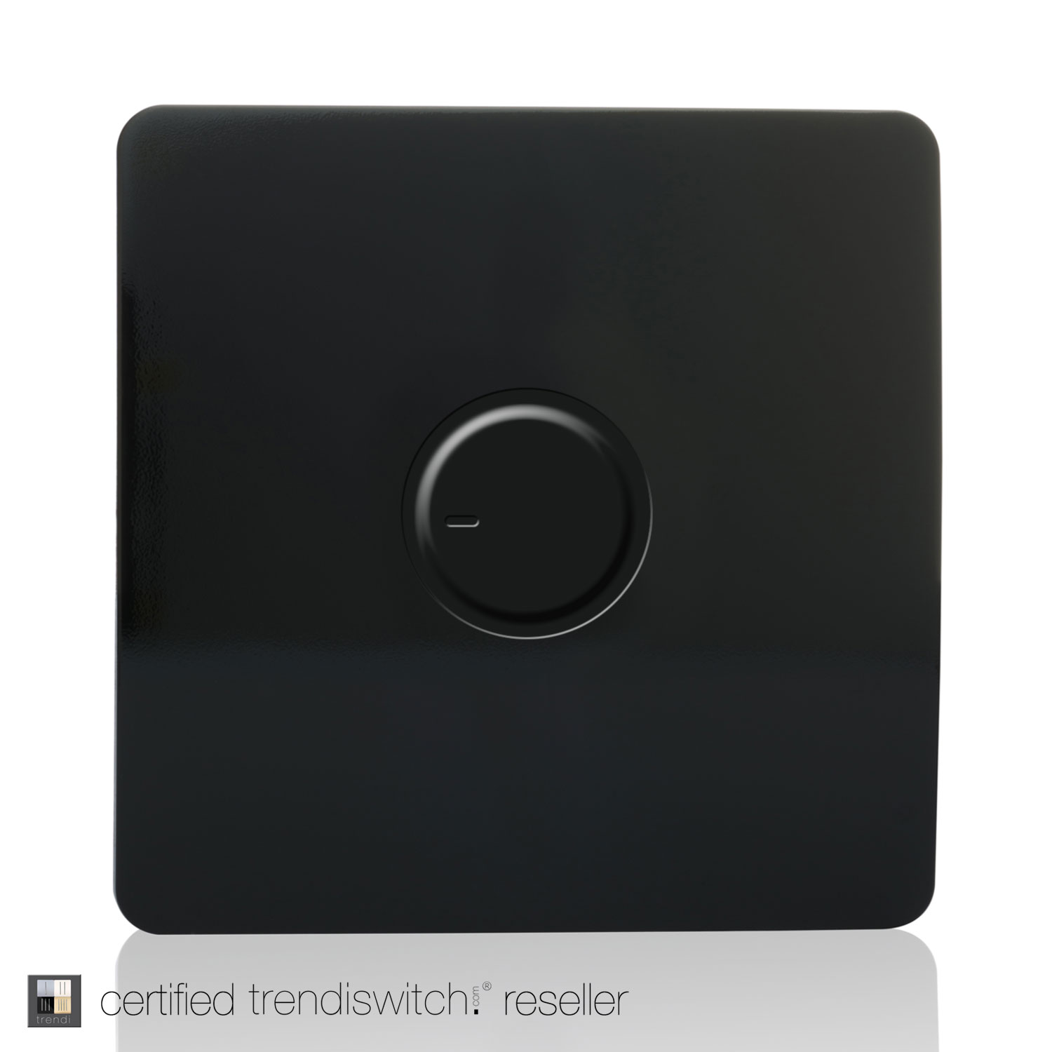 Trendi, Artistic Modern 1 Gang 1 Way Dimmer Switch, 200W (NOT LED) Piano Black Finish, BRITISH MADE, (35mm Back Box), 10yrs Warranty