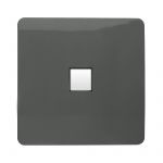 Trendi, Artistic Modern Single PC Ethernet Cat 5 & 6 Data Outlet Charcoal Finish, BRITISH MADE, (35mm Back Box Required), 5yrs Warranty