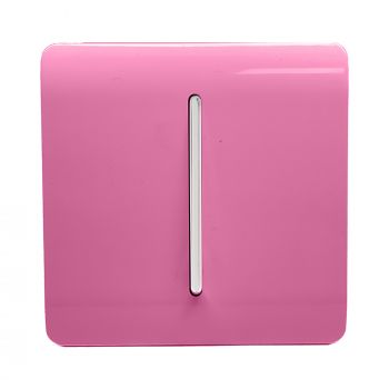 Pink Screwless 1 Gang 2 Way Rocker Light Switch 10AX, (25mm Back Box Req.), 10yrs Warranty