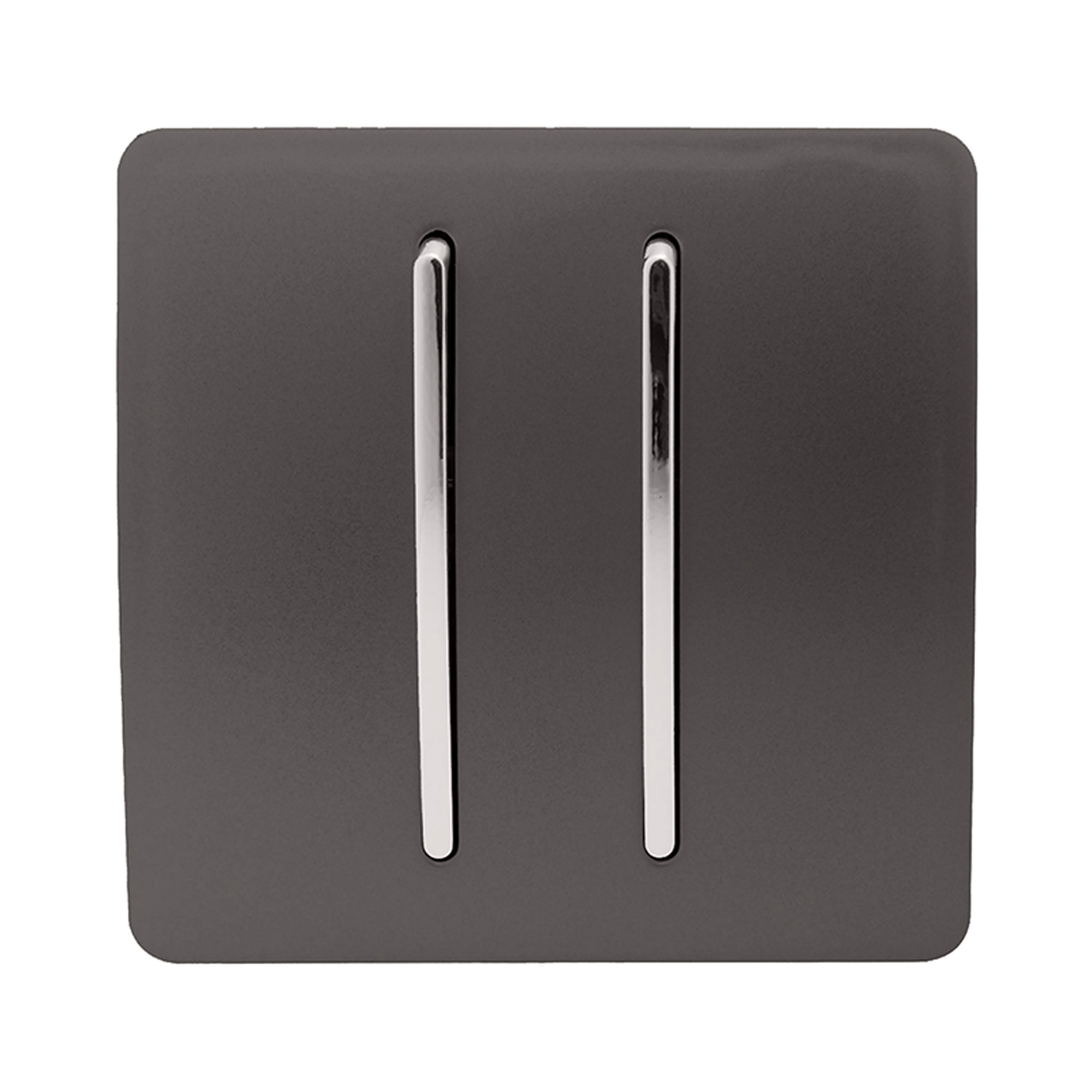 Dark Brown Screwless 2 Gang (1x2 Way 1x3 Way Intermediate) Rocker Light Switch 10AX, (25mm Back Box Req.), 10yrs Warranty