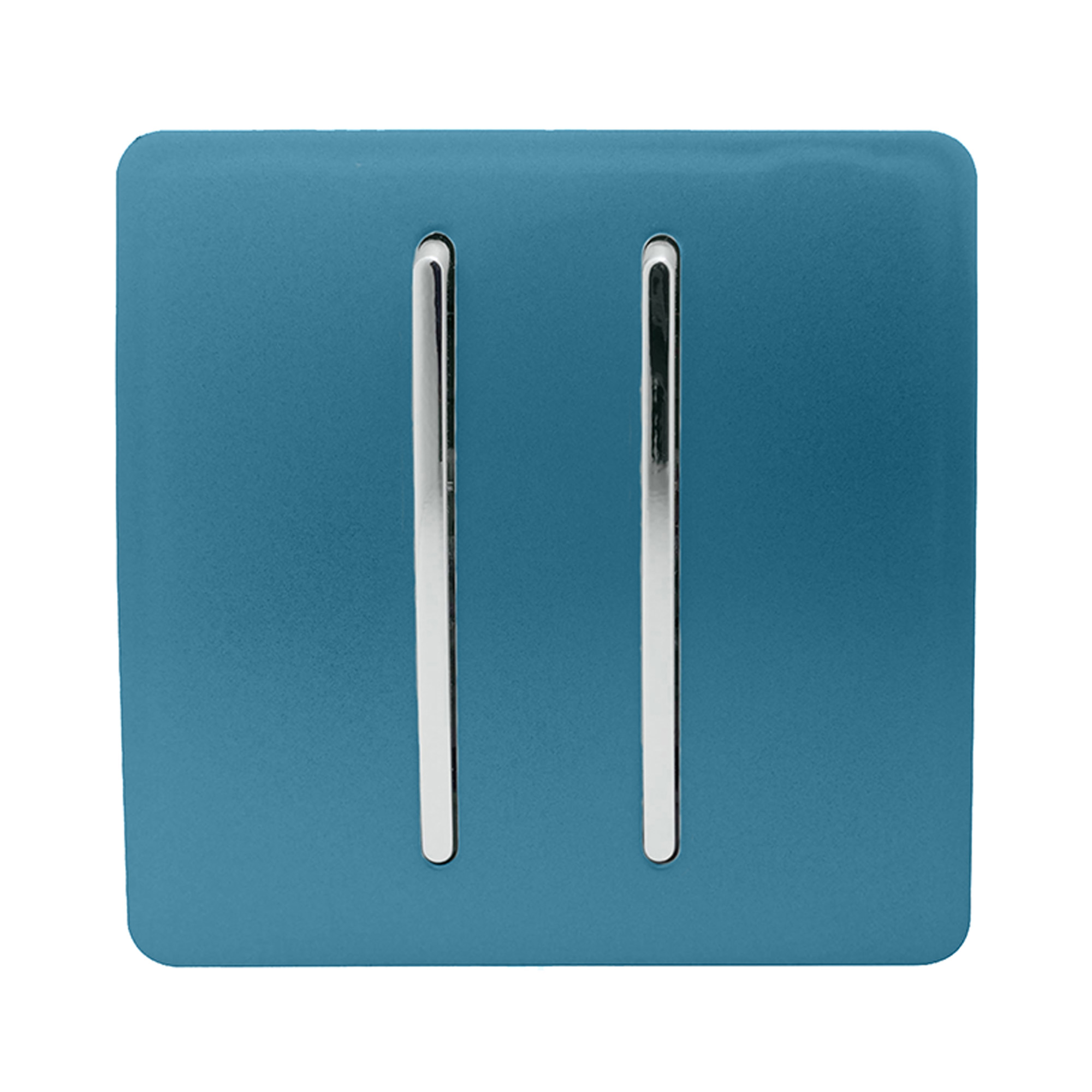 Ocean Blue Screwless 2 Gang Doorbell, (25mm Back Box Req.), 10yrs Warranty