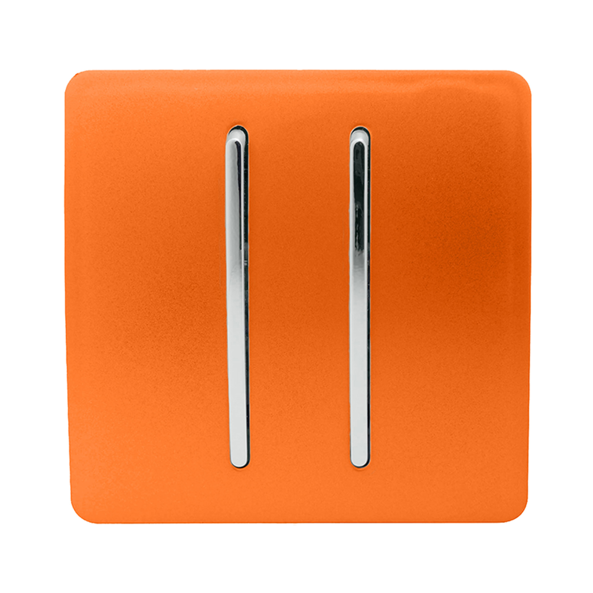 Trendi, Artistic Modern 2 Gang Doorbell Orange Finish, BRITISH MADE, (25mm Back Box Required), 10yrs Warranty