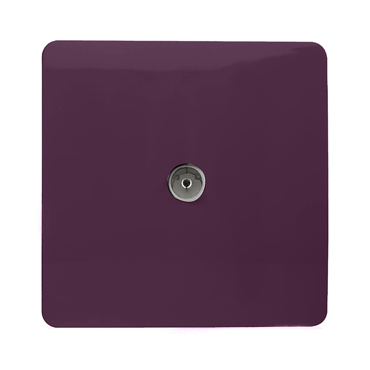 Trendi, Artistic Modern TV Co-Axial 1 Gang Plum Finish, BRITISH MADE, (25mm Back Box Required), 10yrs Warranty