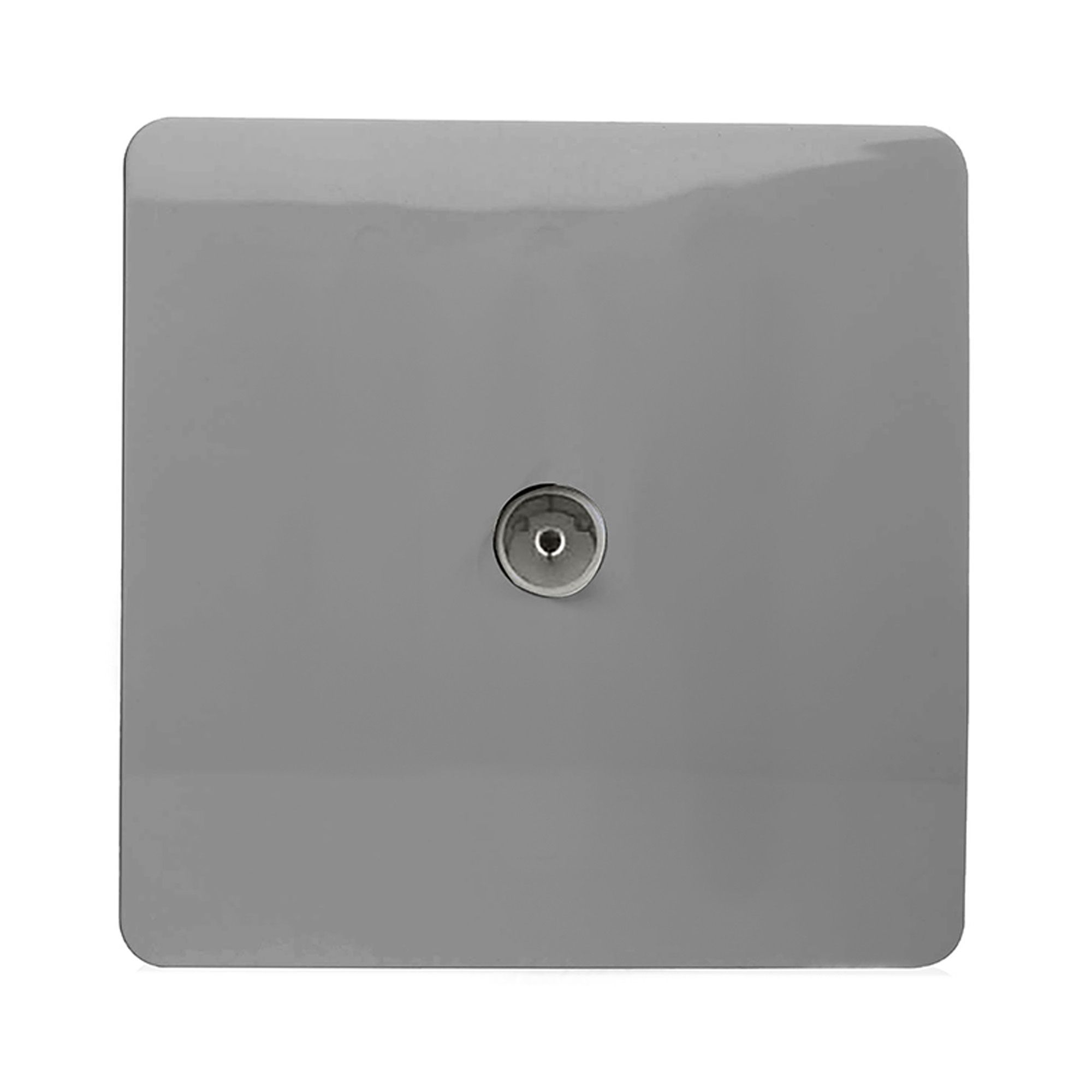 Trendi, Artistic Modern TV Co-Axial 1 Gang Light Grey Finish, BRITISH MADE, (25mm Back Box Required), 10yrs Warranty