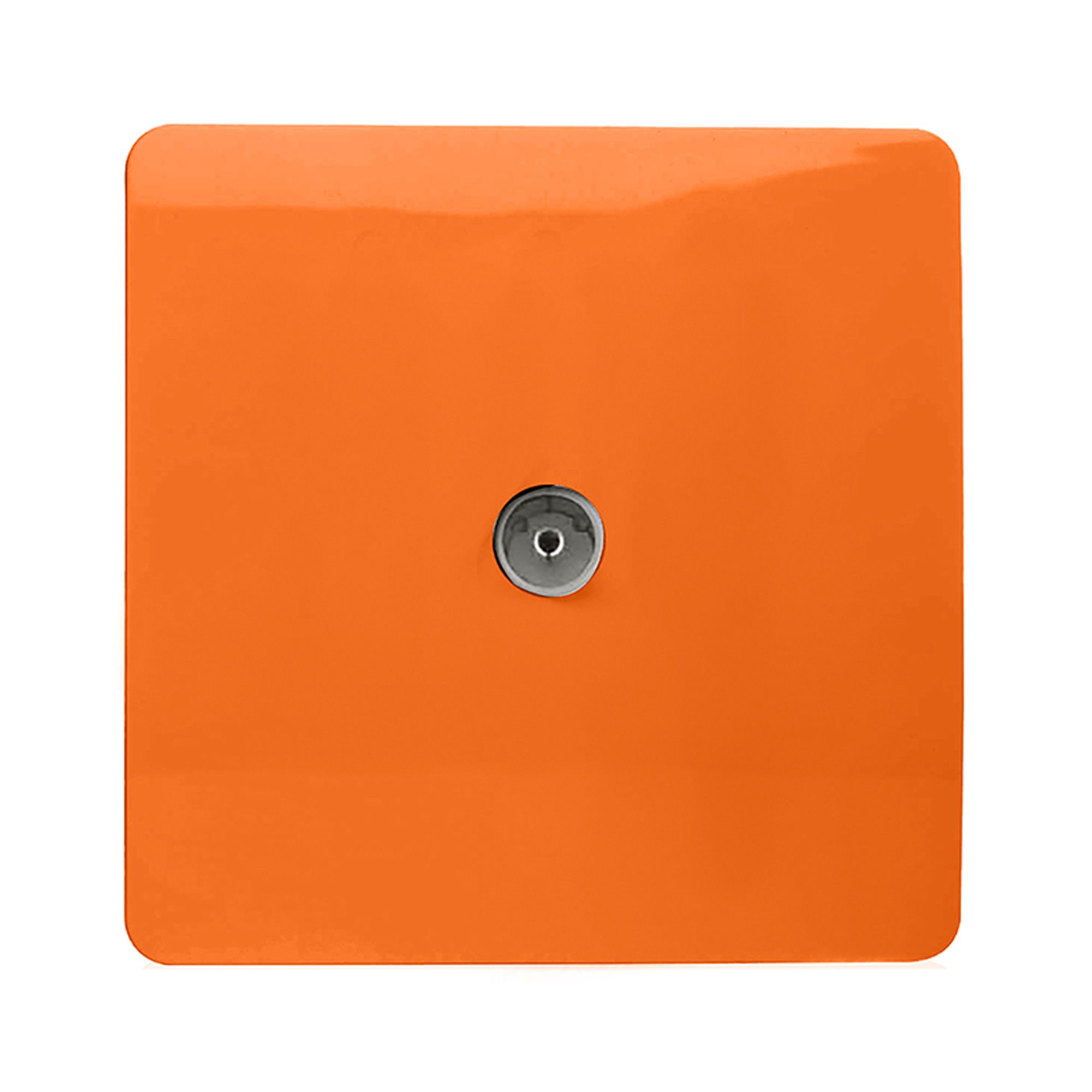 Trendi, Artistic Modern TV Co-Axial 1 Gang Orange Finish, BRITISH MADE, (25mm Back Box Required), 10yrs Warranty