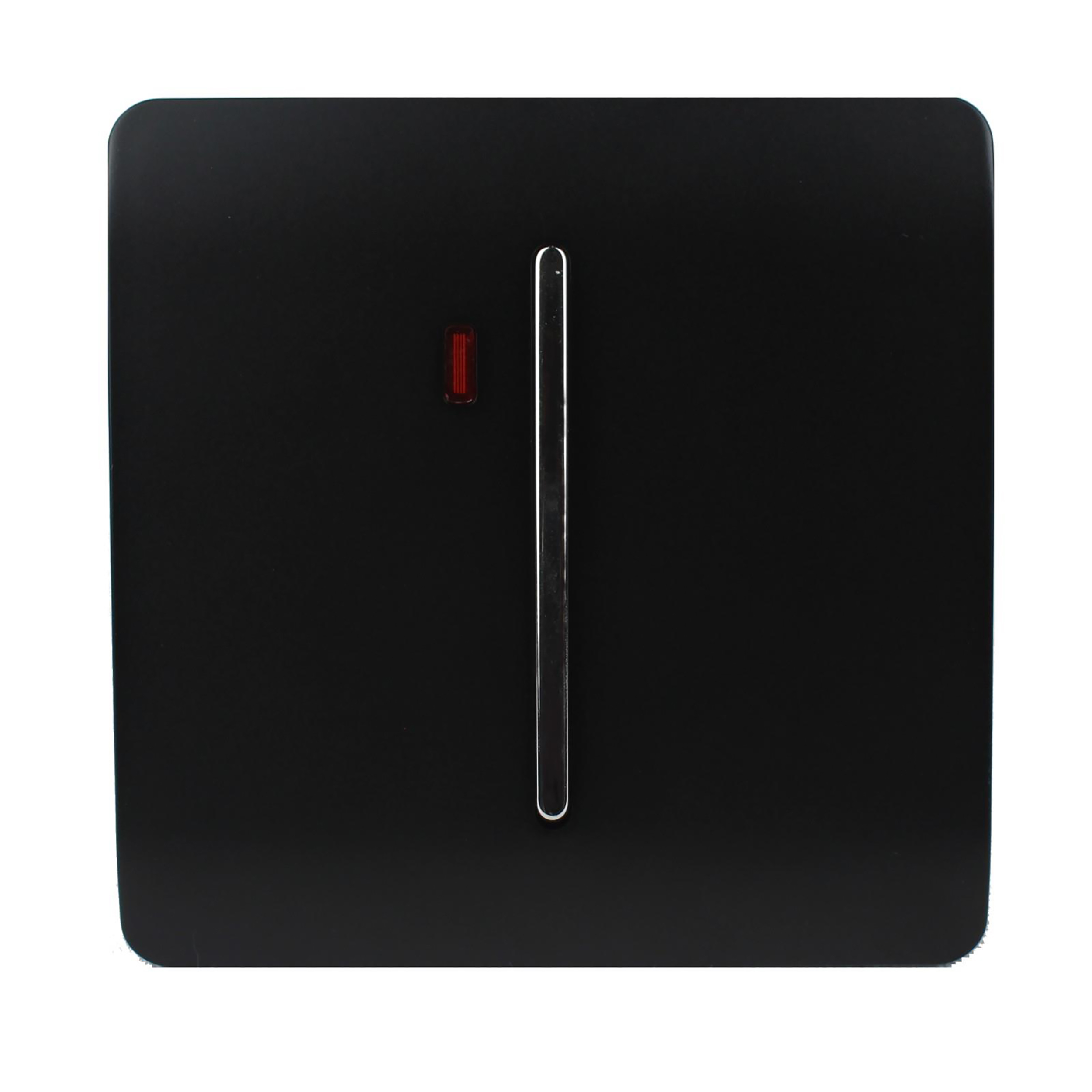 Trendi, Artistic Modern 45 Amp Neon Insert Double Pole Switch Piano Black Finish, BRITISH MADE, (35mm Back Box Required), 10yrs Warranty