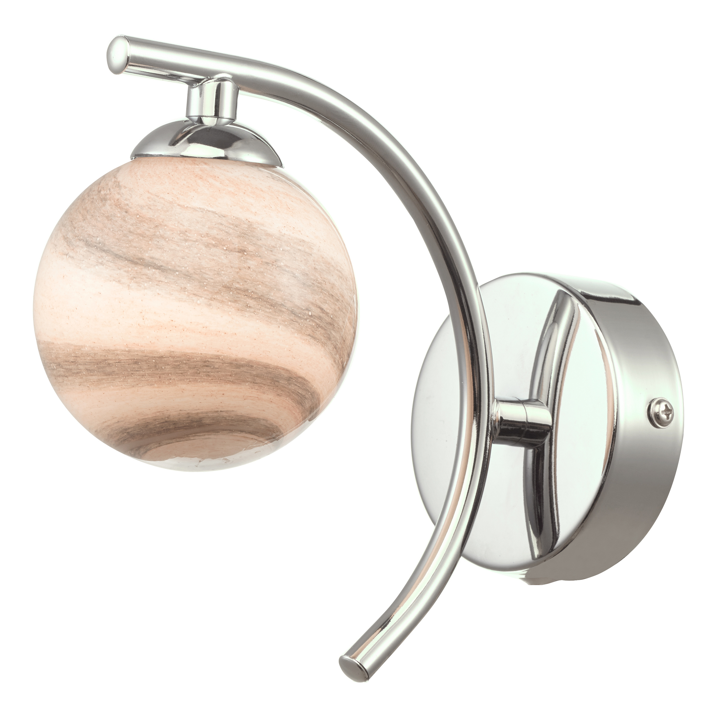 Billetera 1 Light G9 Polished Chrome Wall Light With Planet Style Glass