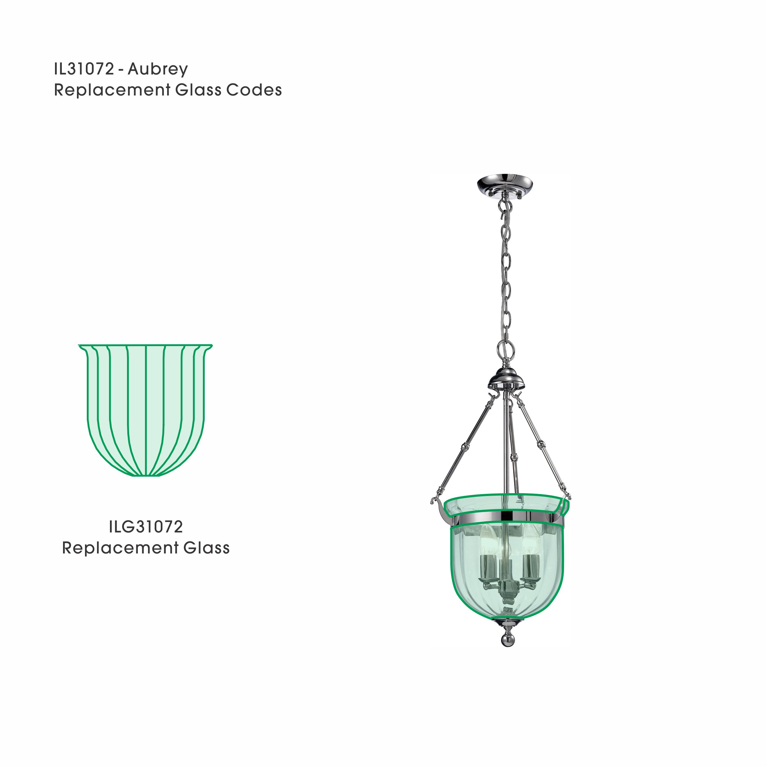 Aubrey Clear Replacement Glass For IL31072 / 31076
