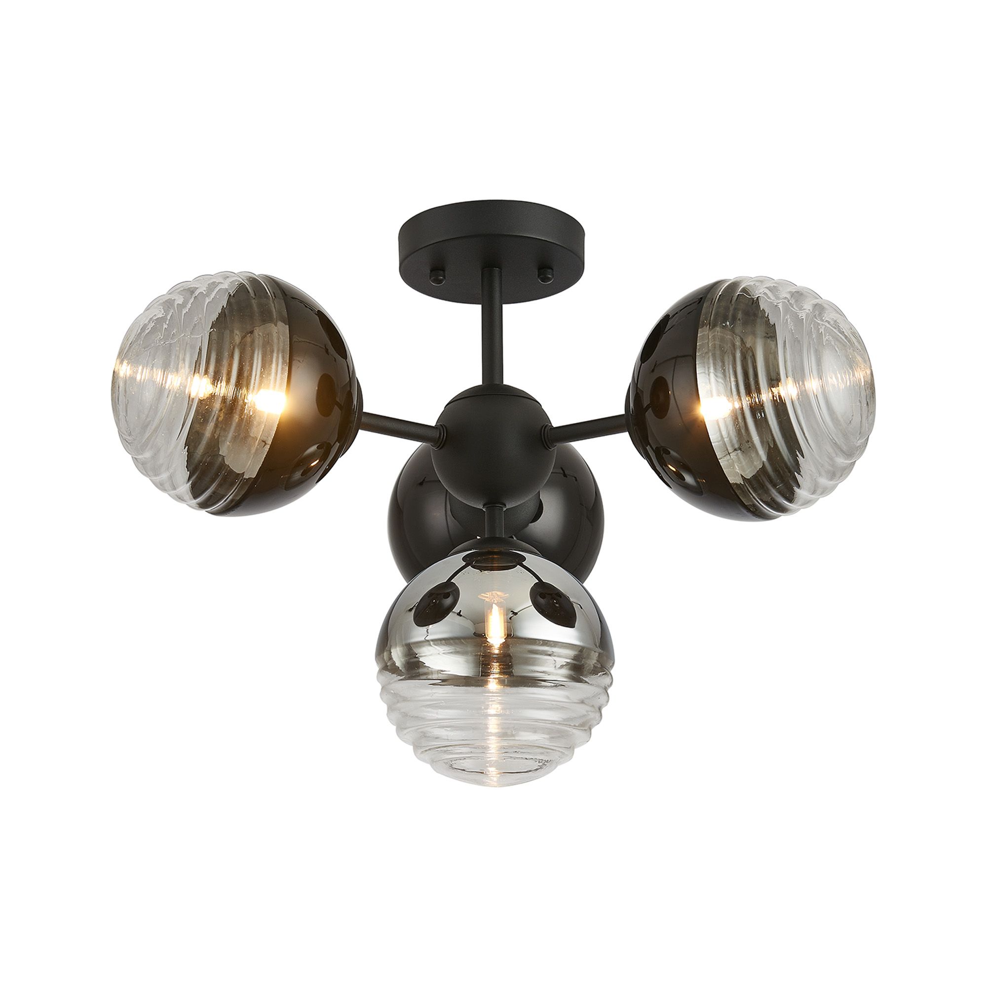 Vertex Wall Lamp, 3 Light E14, Satin Black/Satin Nickel