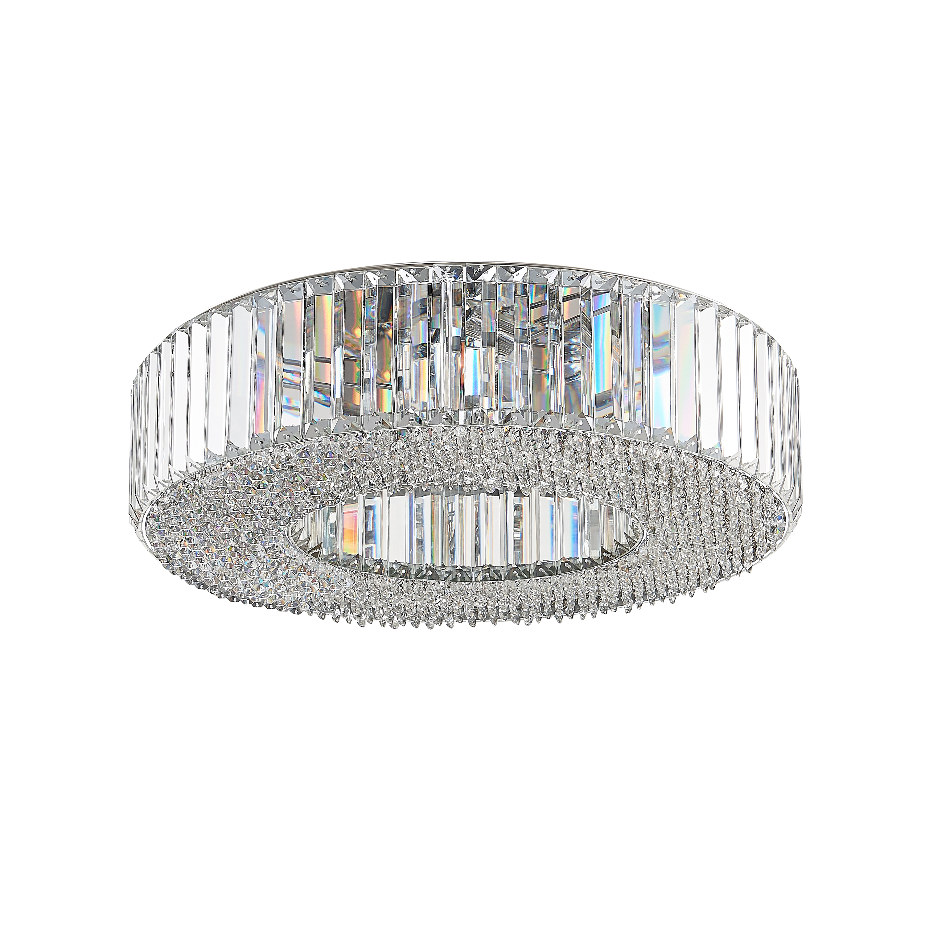 Campiello 6 Light G9 Flush Crystal Ceiling Light In Polished Chrome