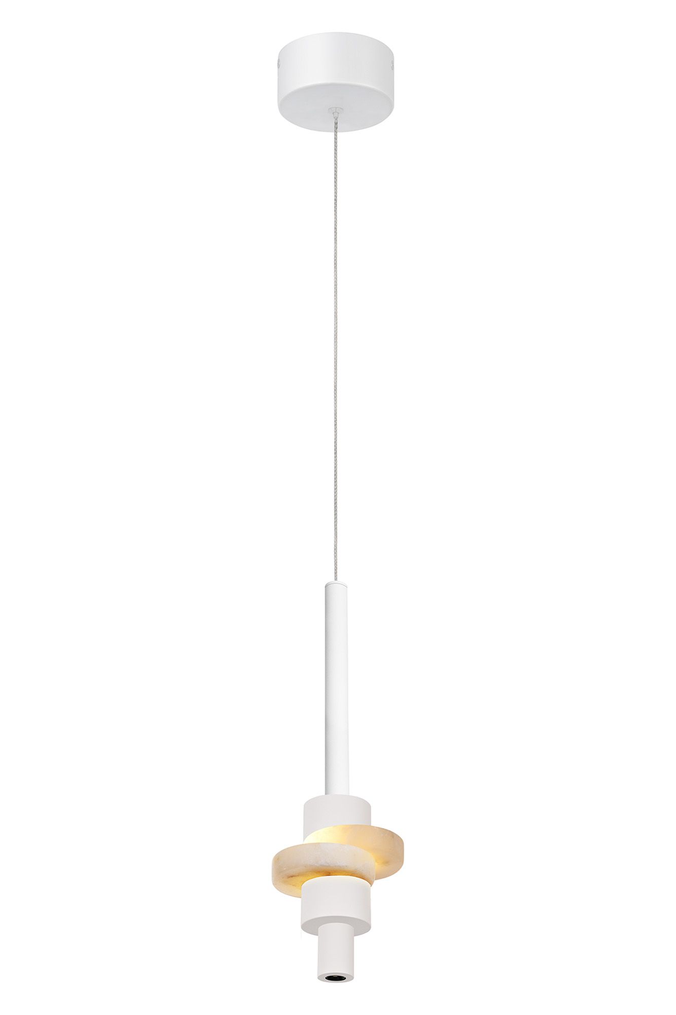 Betty Single Pendant, 7W LED, 3000K, 840lm, White/Faux Alabaster, 3yrs Warranty