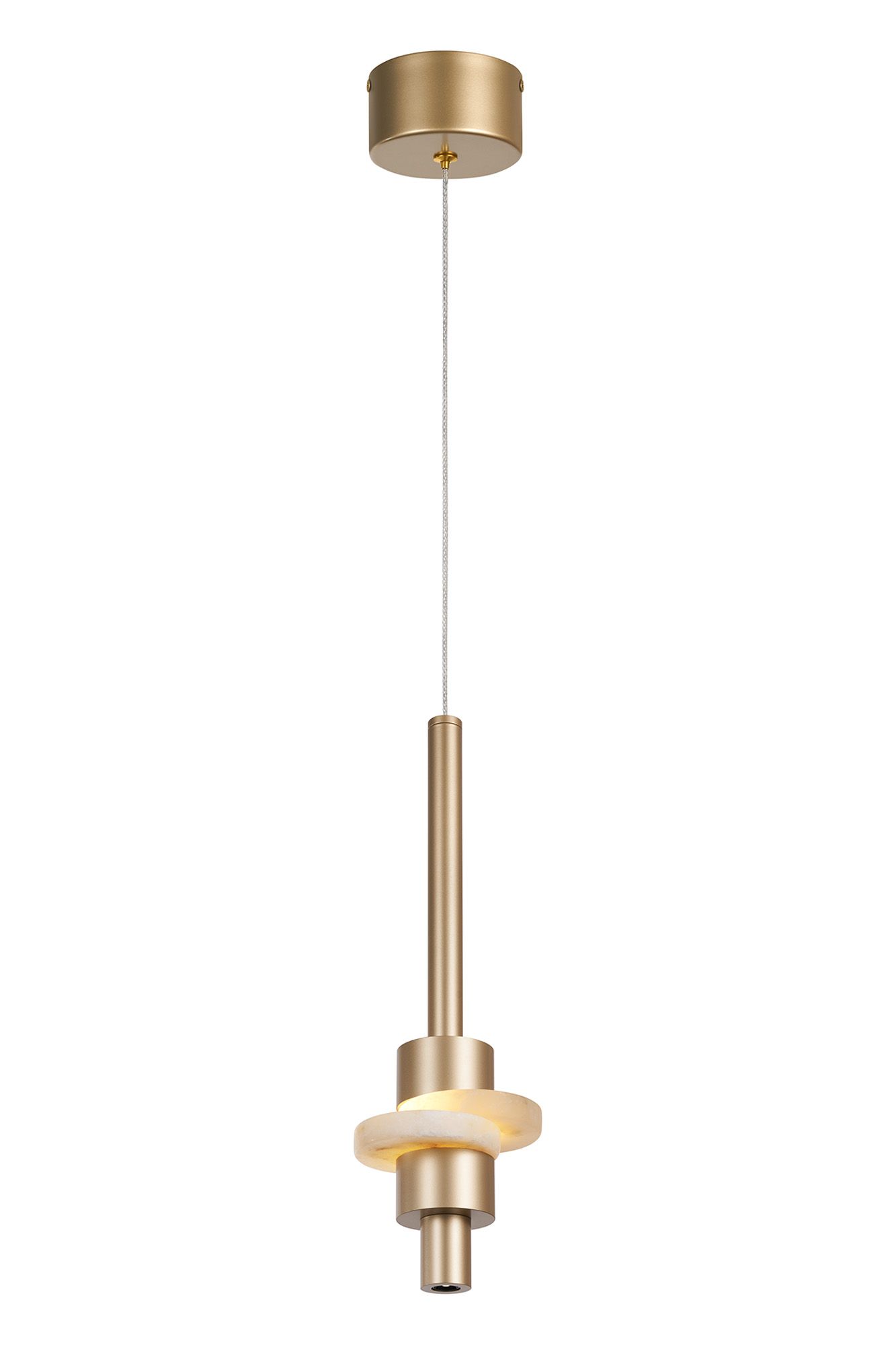 Betty Single Pendant, 7W LED, 3000K, 840lm, Gold/Faux Alabaster, 3yrs Warranty