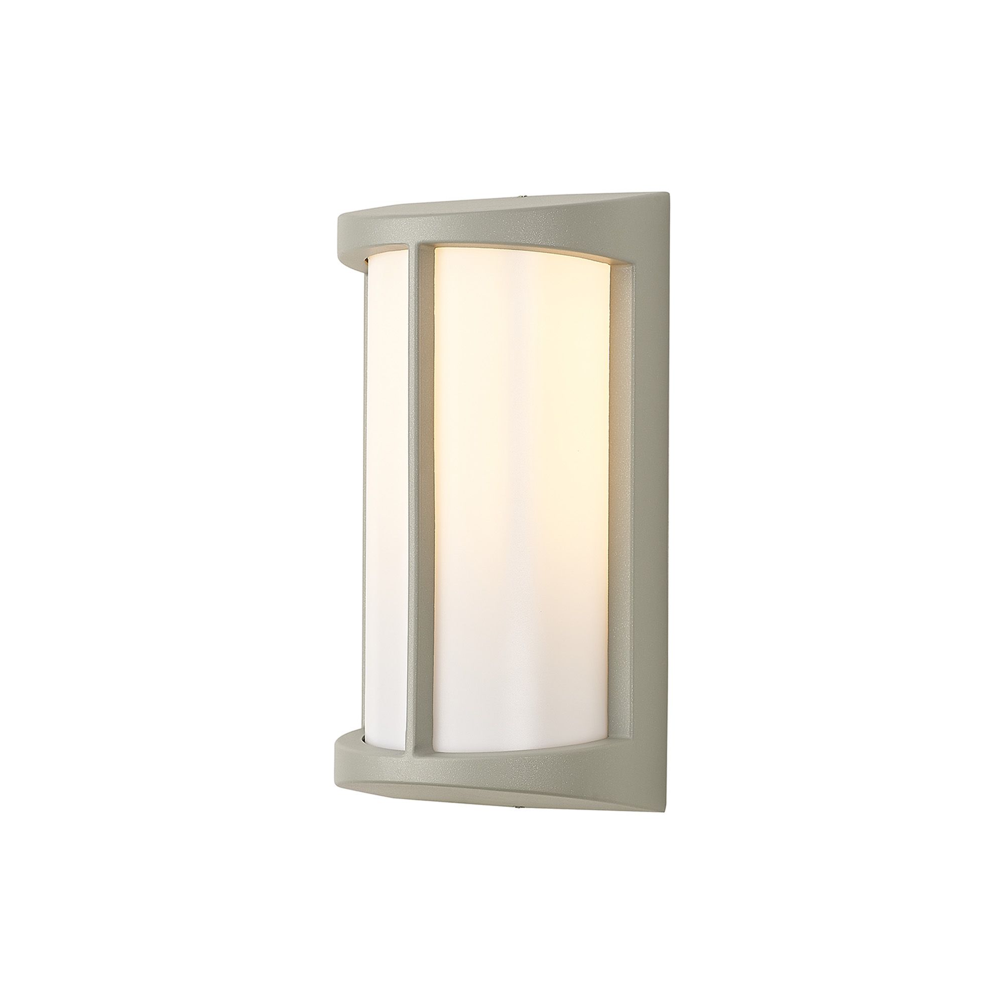 Blanca Wall Lamp, 1 x E27, IP54, Matt Silver/Opal, 2yrs Warranty