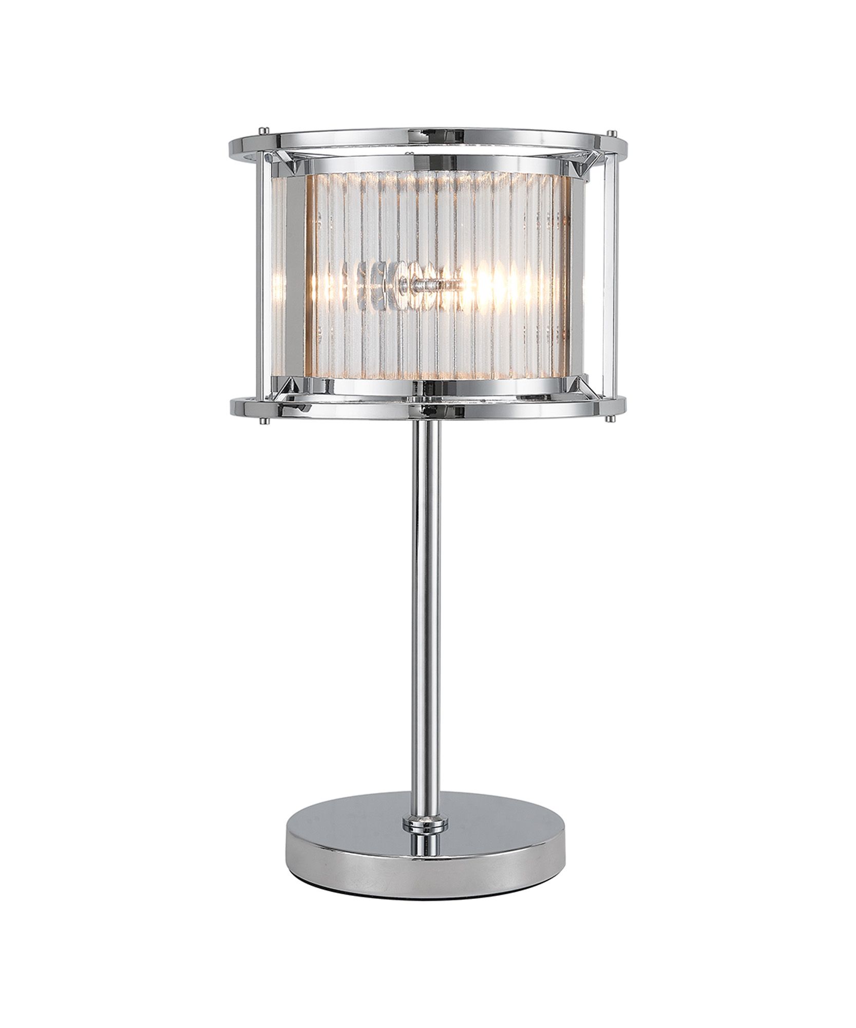 Bramley Table Lamp, 2 x E14, Polished Chrome/Clear Glass