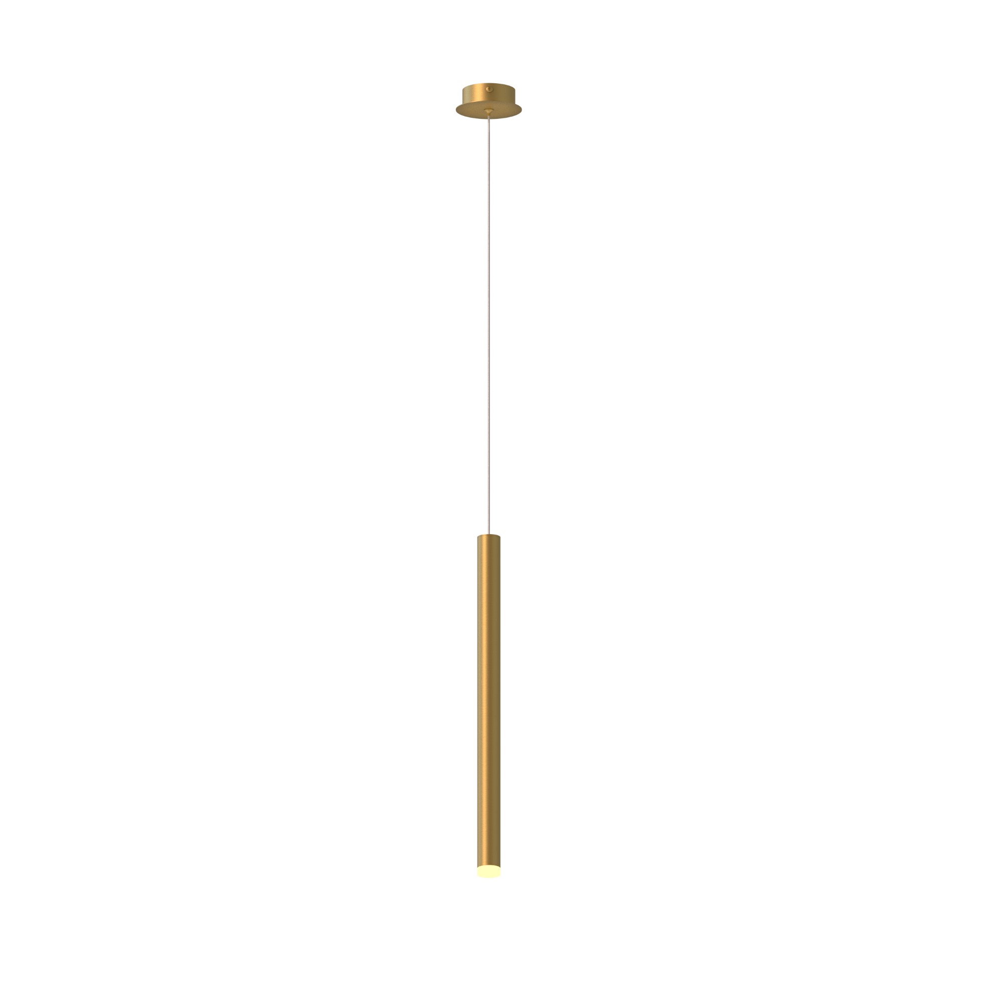 Cala 52cm Tube 1 Light 2.55m Pendant, 6W LED, 3000K, 420lm, Gold, 3yrs Warranty