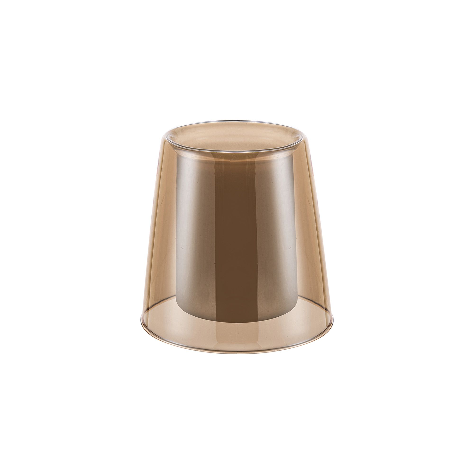 Calida 9/12x12cm Flat Top Cone Glass Shade (B), Amber With Inner Frosted Flat Top Cone