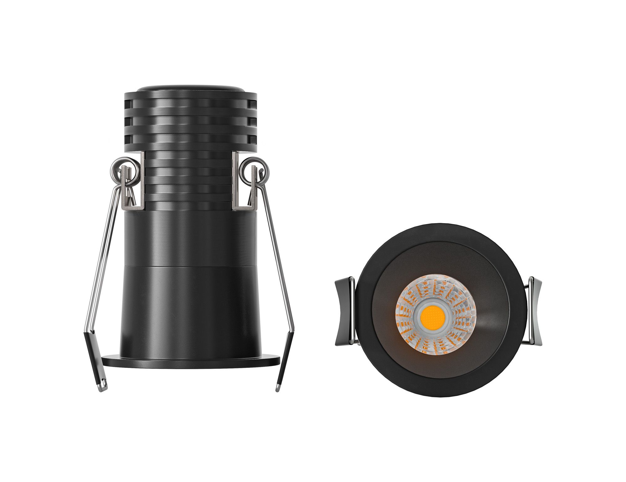 Cane 6cm Spotlight, 7W LED, 3000K, 525lm, Black, Cut Out: 54mm, Driver Included, 3yrs Warranty