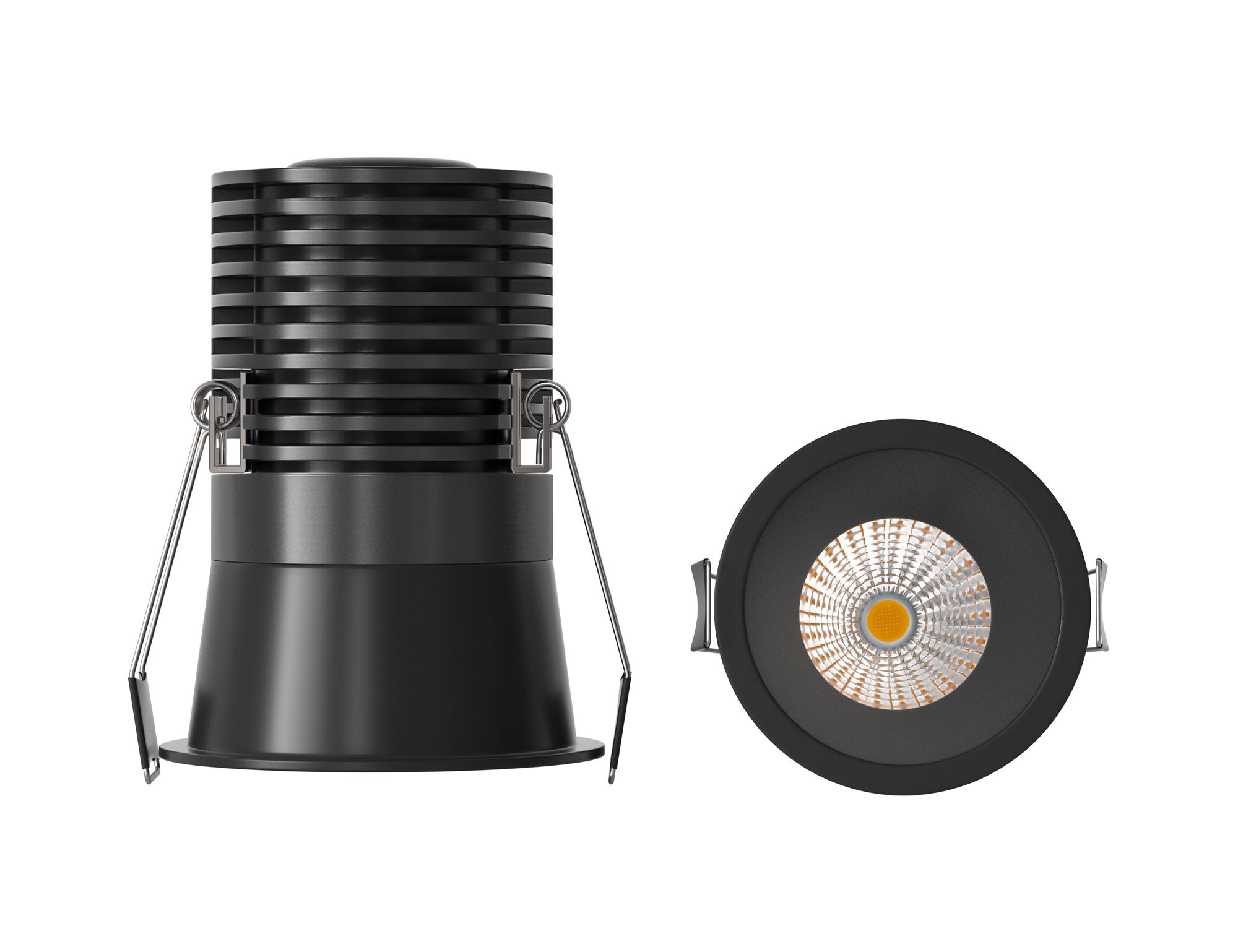 Cane 7.5cm Spotlight, 12W LED, 4000K, 940lm, Black, Cut Out: 74mm, Driver Included, 3yrs Warranty