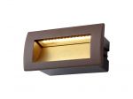 Cario Recessed Rectangular Wall Lamp, 1 x 3W LED, 3000K, 100lm, IP65, Dark Brown, 3yrs Warranty