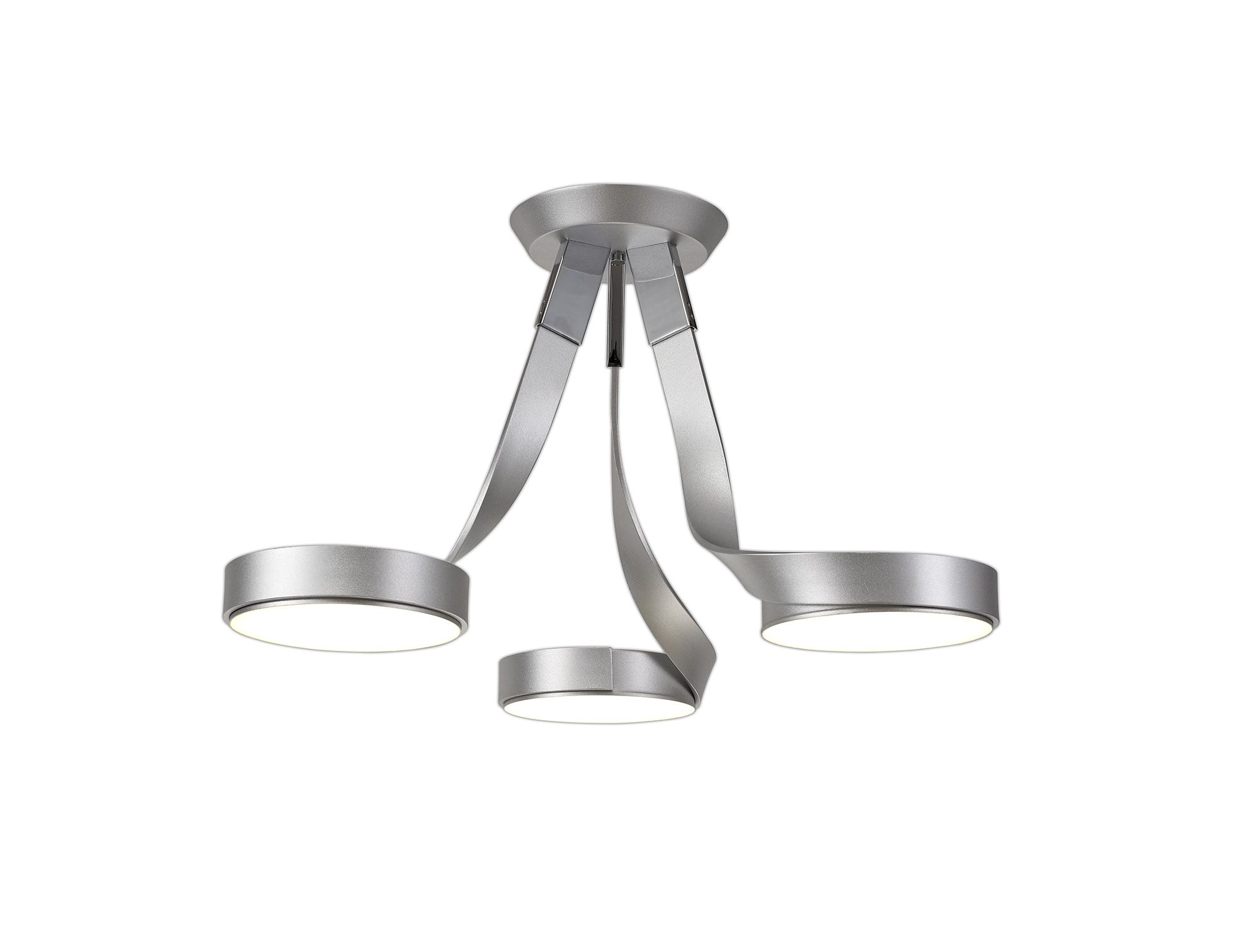 Carlota 62cm 3 Light Semi Flush, 3 x 12W LED, 3000K, 2880lm, Silver/Polished Chrome, 3yrs Warranty