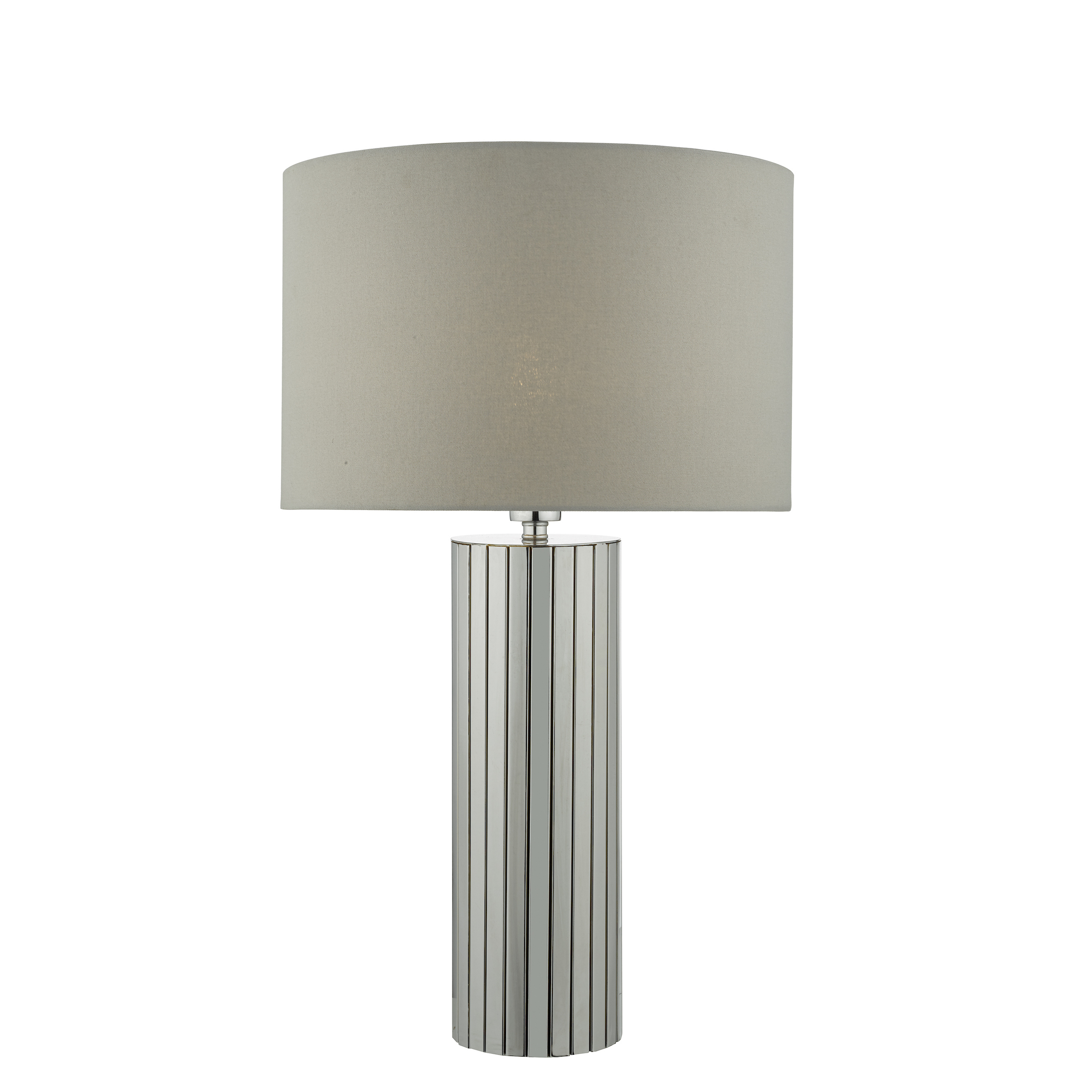 Enjuague 1 Light E27 Polished Chrome Plated Strips With Inline Switch C/W Leyenda Cotton Armario Shade