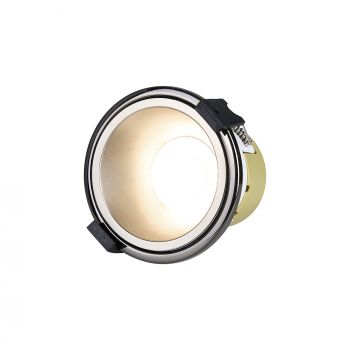 Mila, 5/8W, Triac Dimmable 4CCT LED Fire Rated Downlight, Satin Nickel Inner & Black Chrome Trim, Cut Out: 70mm, 800lm, IP65, 5yrs Warranty