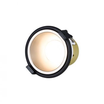 Mila, 5/8W, Triac Dimmable 4CCT LED Fire Rated Downlight, Satin Nickel Inner & Black Trim, Cut Out: 70mm, 800lm 60° Deg IP65, 5yrs Warranty