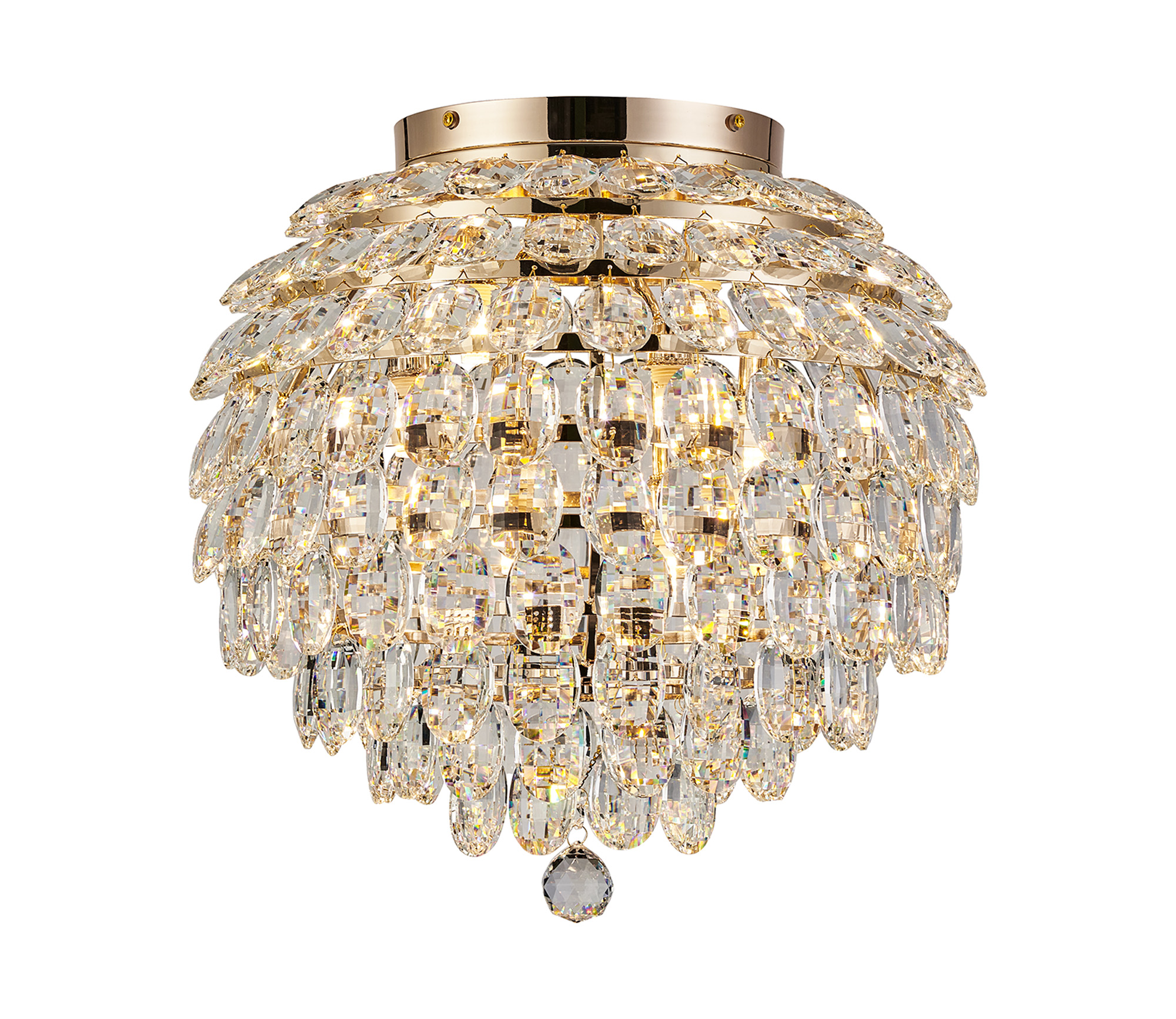Brisa IP 45cm Ceiling, 8 Light G9, IP44, French Gold/Crystal