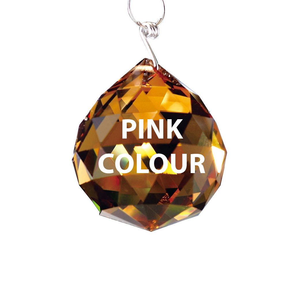 Crystal Sphere Pink 40mm, No Ring Or Pin Included