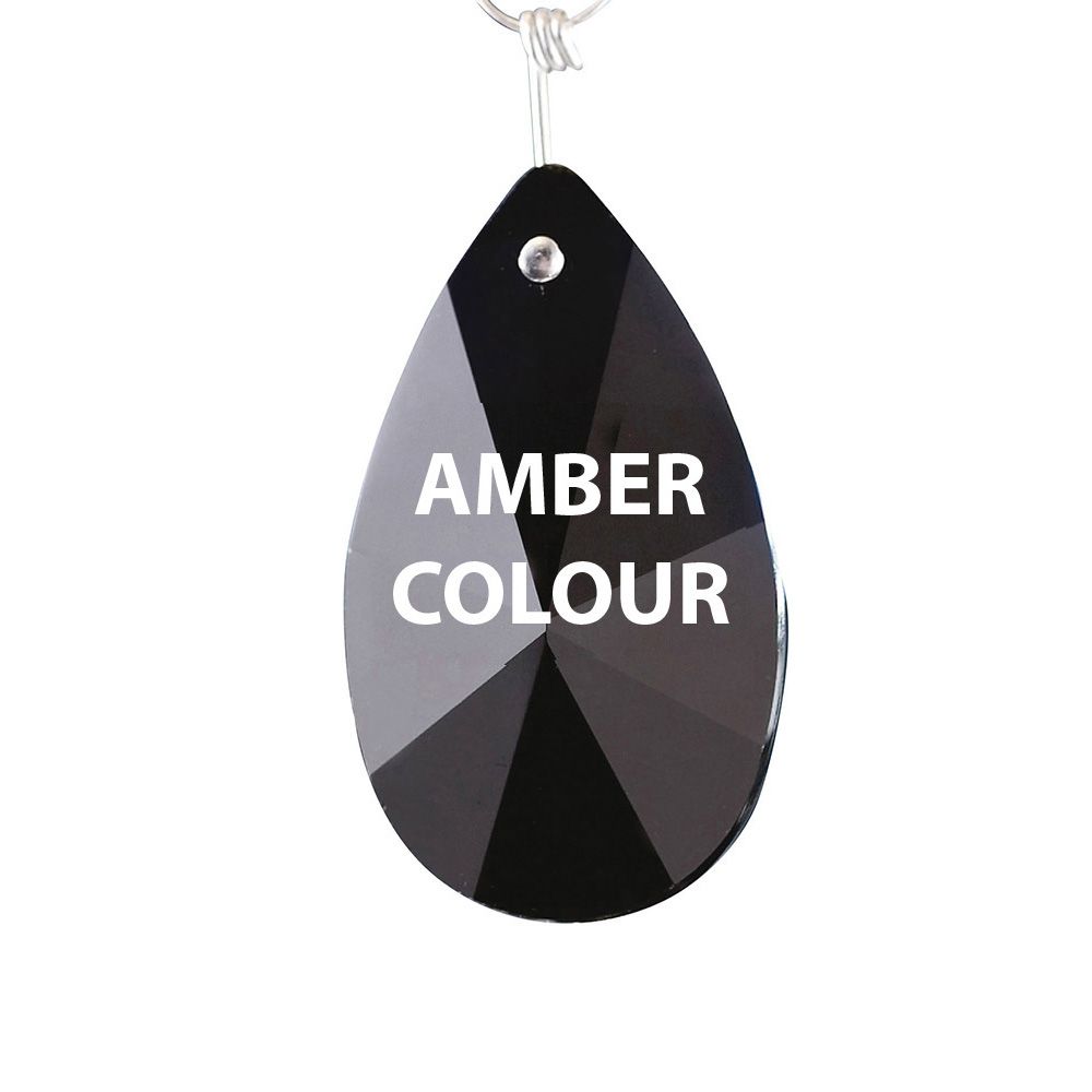 Crystal Star Pendalogue Amber 50mm, No Ring Or Pin Included