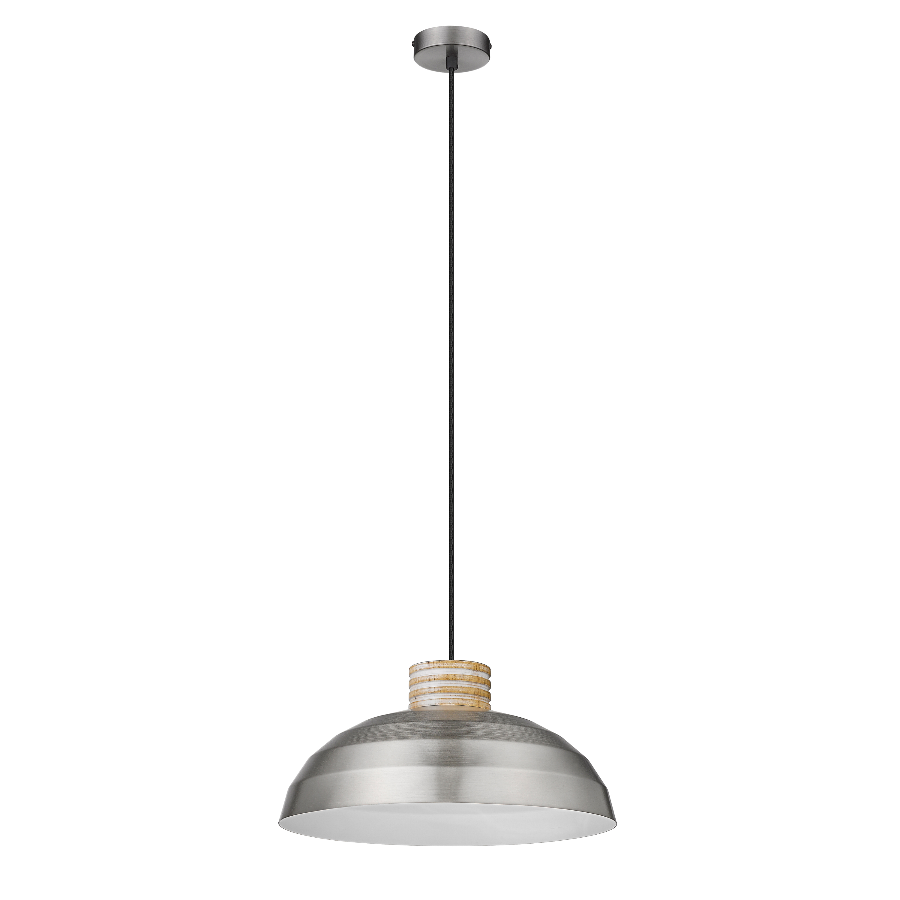 Romeo 1 Light E27 Adjustable Satin Nickel Pendant