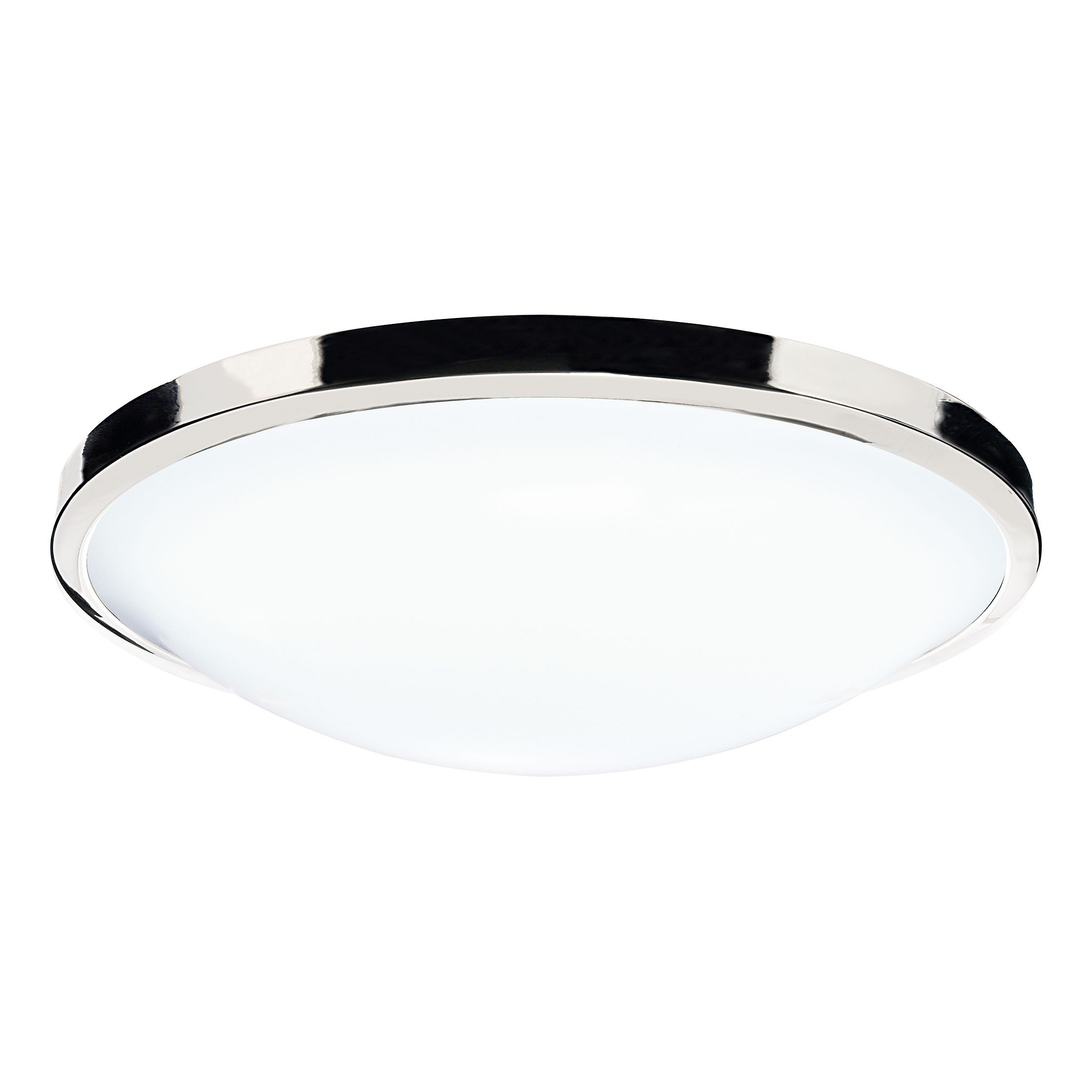 Destino 1 Light E27 Polished Chrome Round IP44 Flush Bathroom Ceiling Light With Pulque Acrylic Diffuser
