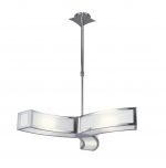 Duna 62cm E27 Pendant 3 Light L1, Polished Chrome/White Acrylic, CFL Lamps INCLUDED