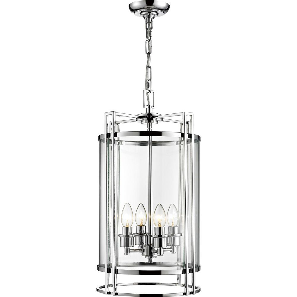 Eaton 32cm Pendant 4 Light E14 Polished Chrome/Glass