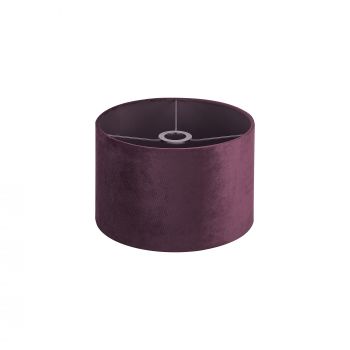Essen Round, 30x20cm Shade, Aubergine Velvet With Aubergine TC Lining & Aubergine Finish Carrier