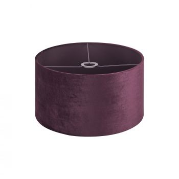 Essen Round, 40x22cm Shade, Aubergine Velvet With Aubergine TC Lining & Aubergine Finish Carrier