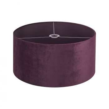 Essen Round, 50x25cm Shade, Aubergine Velvet With Aubergine TC Lining & Aubergine Finish Carrier