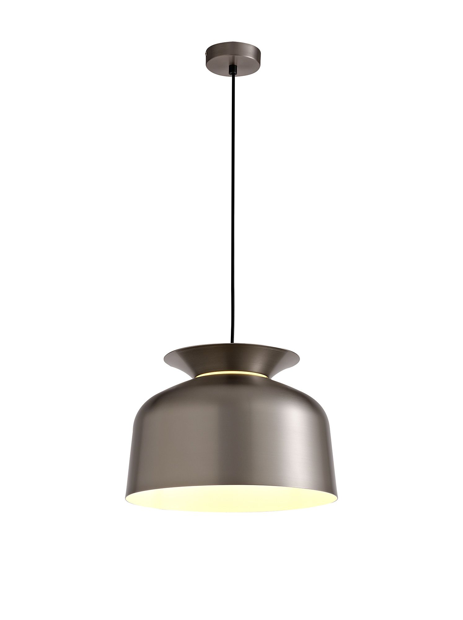 Faria 35cm Single Pendant, 1 Light Adjustable E27, Satin Nickel